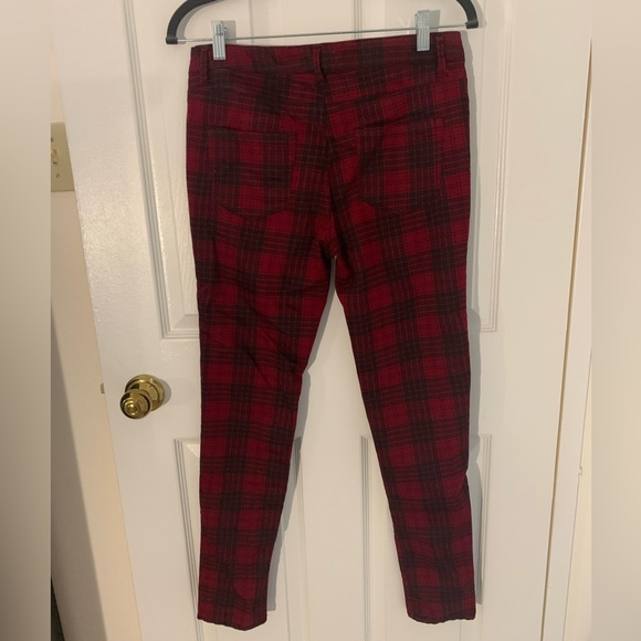 Forever 21 Red and Black Plaid Skinny Pants Size 28 - Picture 2 of 4